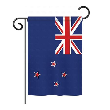 GARDENCONTROL 13 x 18.5 in. New Zealand Nationality Vertical Double Sided Garden Flag Set with Banner Pole GA4130930